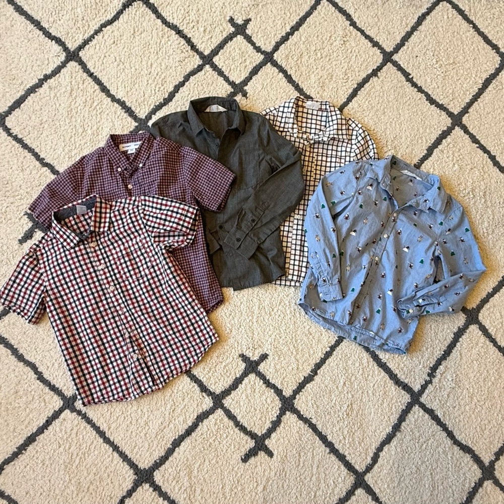 Stylish Kids Checkered and Patterned Shirts Set